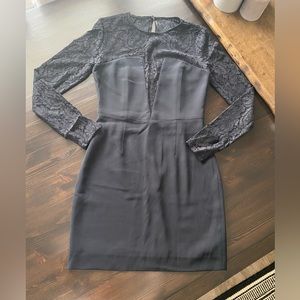 Aritzia’s Babaton crepe black dress with lace